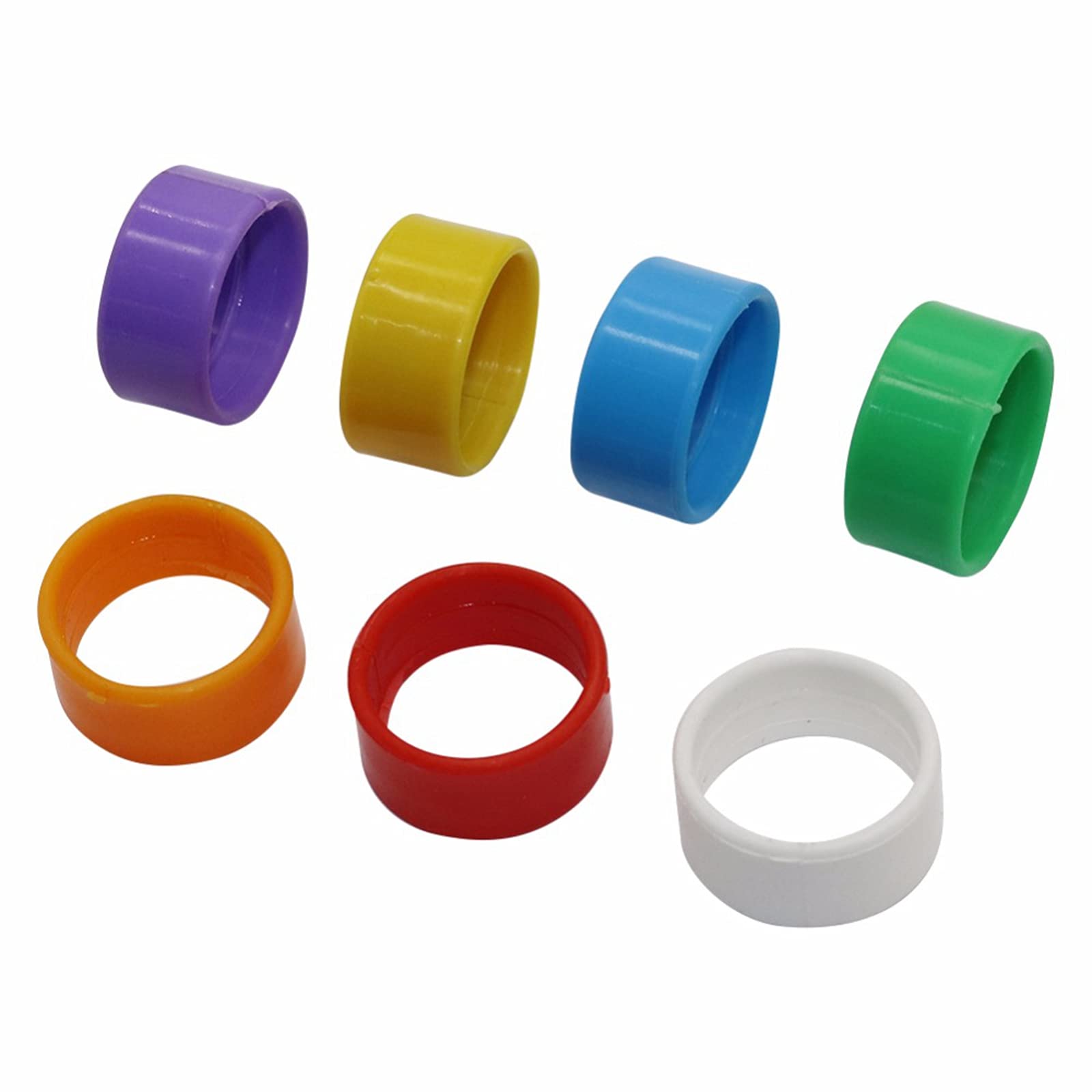 Anillas para aves, Anillos de identificación aves corral plástico 1000 piezas Multicolor 1,6-2,0 cm(White,1.8 cm)