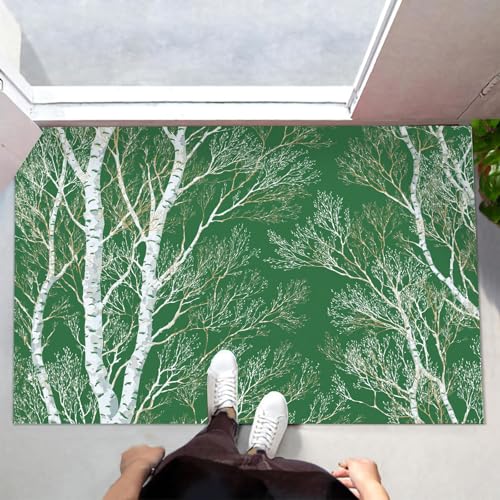 Tapis d'entrée d'intérieur au design minimalisme vert de qualité - 3