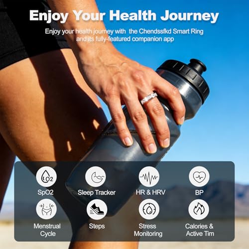 Image of Smart Ring for Women Fitness Ring Health Ring No Subscription Fee White 9# | IP68 Waterproof with Heart Rate, Step Counting, Sleep Monitoring, for iPhone /Android