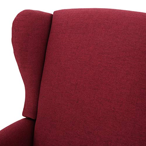 Christopher Knight Home Ellyn Fabric Recliner (Set Of 2), Deep Red, Dark Brown #TOP2