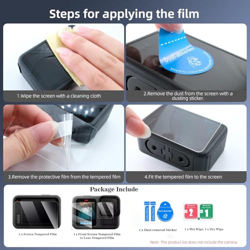 Image of Action Pro Tempered Glass Compatible with GoPro Hero 13 Black Screen Protector Film & Camera Lens Protector, Tempered Glass, High Definition Clear, Case Friendly, Anti-Scratch (Pack of 3)