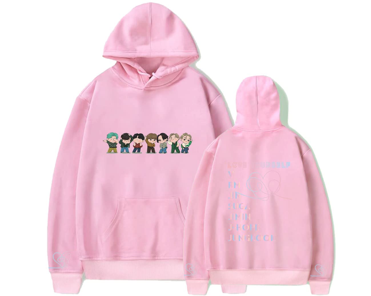 Lilico Love Yourself Hoodie Women's Girls' Sweatshirt Jungkook Suga V RM Casual Pullover Long Sleeve Top with Pockets