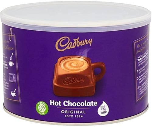 Cadbury Hot Chocolate Original Drinken Warme Chocolade Poeder Gecoat op Truffels, Taarten Milkshakes 1kg Tin - Verkocht door TBD365 GIFFTING