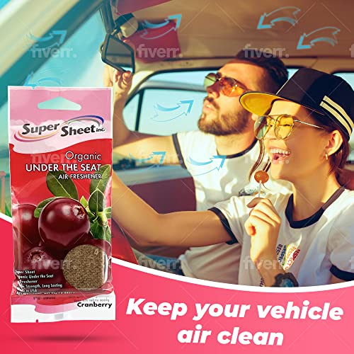 Image of Organic Under the Seat Car Air Freshener, Long Lasting Fragrance, Cranberry Scent, 3 Pack