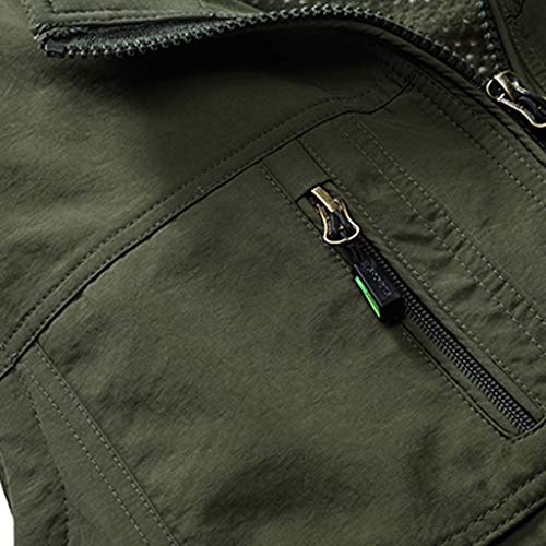 Chaleco multibolsillo verde XL con dobladillo elástico transpirable de verano 8