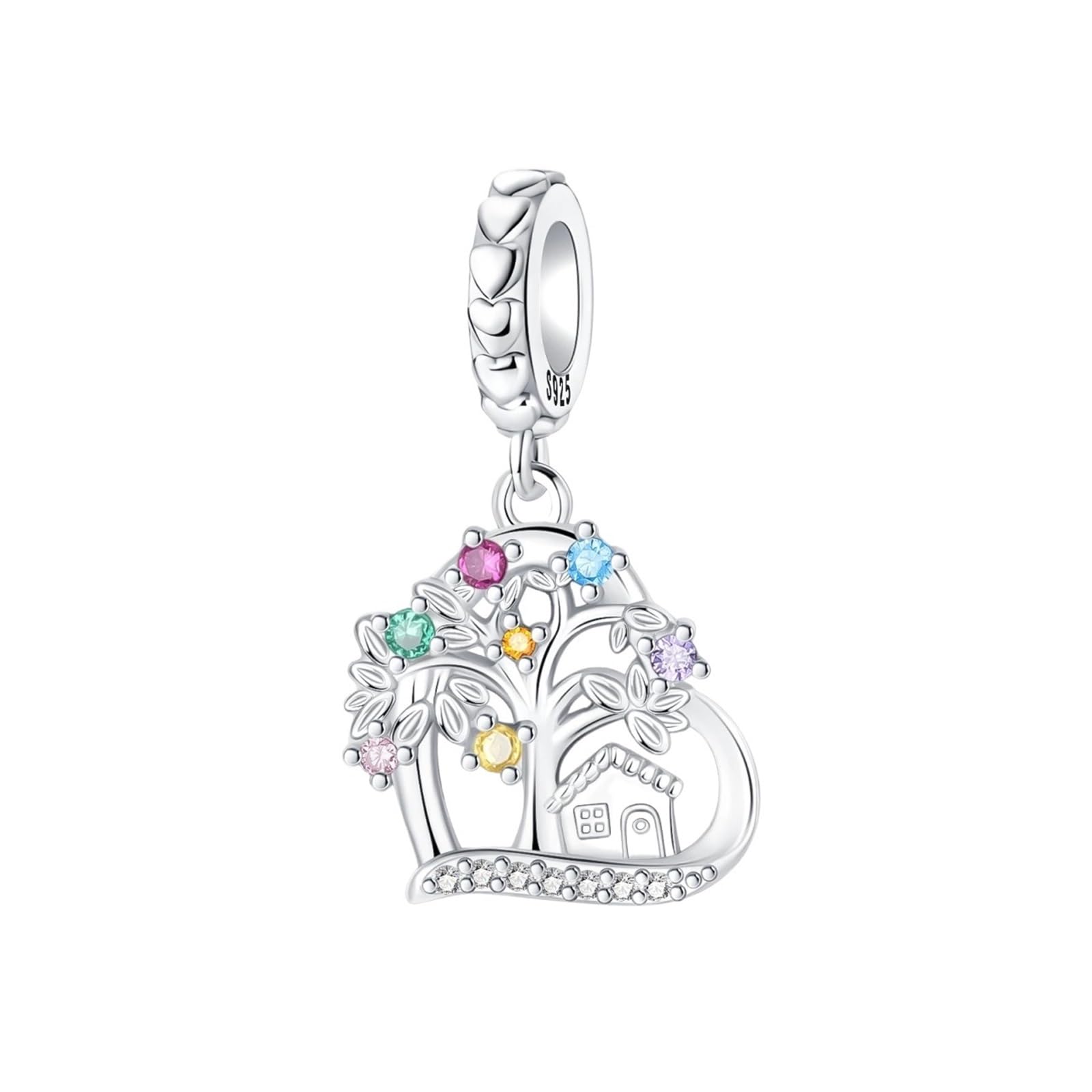 Llavero Bolso 925 Sterling Silver Yellow Flower House Beads Tree Of Life Crossing Charms For Bracelet Pendant Women Jewelry