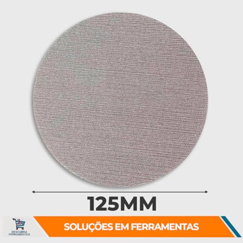 Disco De Lixa Telada Abrasivo 125mm Compel Pacote C/ 6 Unidades Para Lixadeira Orbital P/Massa Corri