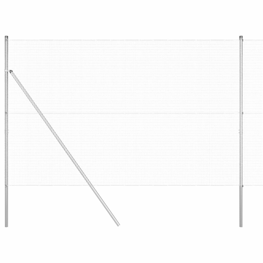 Fence Post Silver 25 x 1.6 m (16 x 16 mm Mesh) Steel Weather Resistant Outdoor Garden Fence Post Set Powder Coated Durable Modular Fencing for Terrace Backyard Privacy