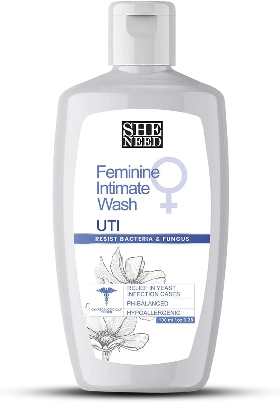 UTI relief Feminine Intimate Wash - Reduces Yeast Infection, Protects Against UTI And Itching With Ph-3.5. 100% Natural with Thyme Extracts And Tea Tree Oil - 120 ML