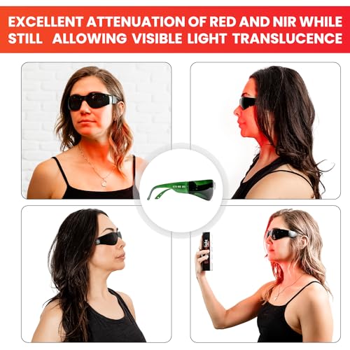 Image of Mito Red Light Therapy Glasses - Eye Protection for Red Light (600nm-900nm) - Goggles