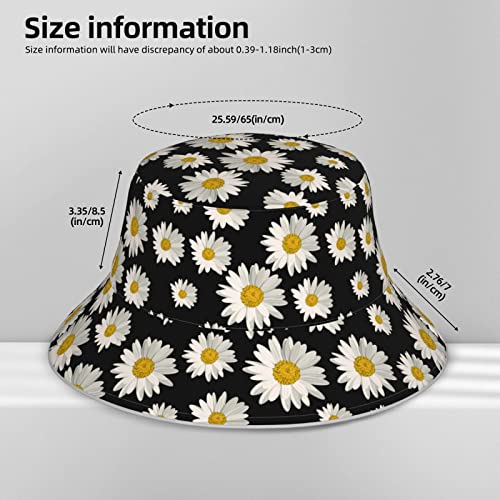 Cuamzst Daisy Flower Bucket Hat For Women Men Teens Reversible Summer Beach Sun Hat Packable Fisherman Cap For Travel Outdoor Hiking, One Size #TOP3