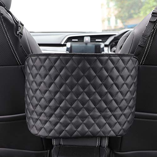 Kqiang Leather Car Net Pocket Handbag Holder, Seat Back Organizer Driver Storage Netting Pouch, Handbag Holder Front Seat Storage Barrier of Backseat Pet Kids Kqiang Leather Car Net Pocket Handbag Holder, Seat Back Organizer Driver Storage Netting Pouch, Handbag Holder Front Seat Storage Barrier of Backseat Pet Kids