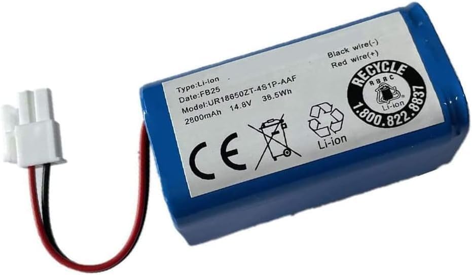 Uniamy Replacement Battery Compatible With CEN540 FB25 INR18650 M26-4S1P Robot Vacuum Cleaner CR130 4INR19/66 CEN546 CEN663 CEN550 V780 CEN640 White Interface