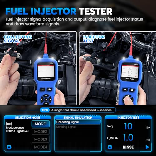 Image of Auto Circuit Probe Tester Kit All-in-One, 12 24V DC Multimeter Oscilloscope | Automotive Car Circuit Tester Digital Fuel Injector Battery Tester, Short Circuit Finder Resistance Relay Diode Fuse Tester