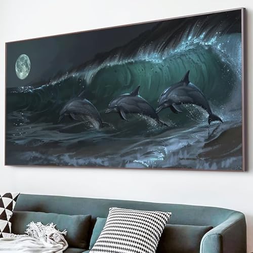 Kit Complet Diamond Painting Dauphin 5D idéal pour loisirs créatifs - 3