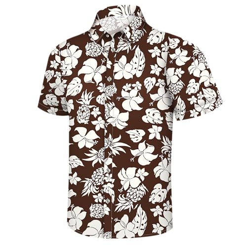 Image of Hawaiian Shirt for Men Tropical Shirts Summer Beach Button Down Short Sleeve Luau Aloha Floral Cruise Vacation Outfit 2026