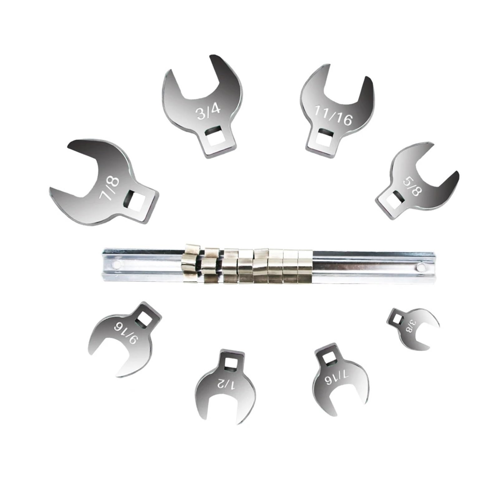 Xuczhai One Color 8 Pcs 3/8 Inch Drive Crowfoot Wrench Set 3/8" Crow Foot Metric/Sae 10Mm 11Mm 13.0Mm 14Mm 16Mm 18Mm 19Mm 22Mm(Sae Spec)
