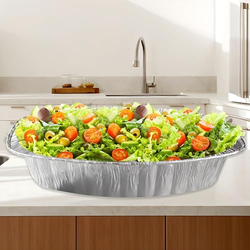 Large Oval Disposable Aluminium Foil Trays for Baking, Roasting, Broiling, Cooking, Food Storage & Party Use – Premium Quality 46 x 36 x 8 cm, Pack of 3, Ideal for BBQs, Catering, and Meal Prep - Image 8