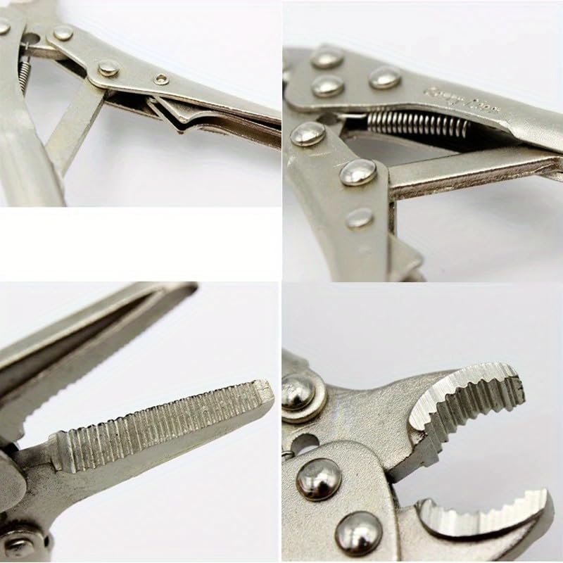 2pcs/set Mini Vice Grip Style Locking Pliers 5" Long Nose and 4" Curve Jaw Labor-saving Clamp Welding Clamp Tool