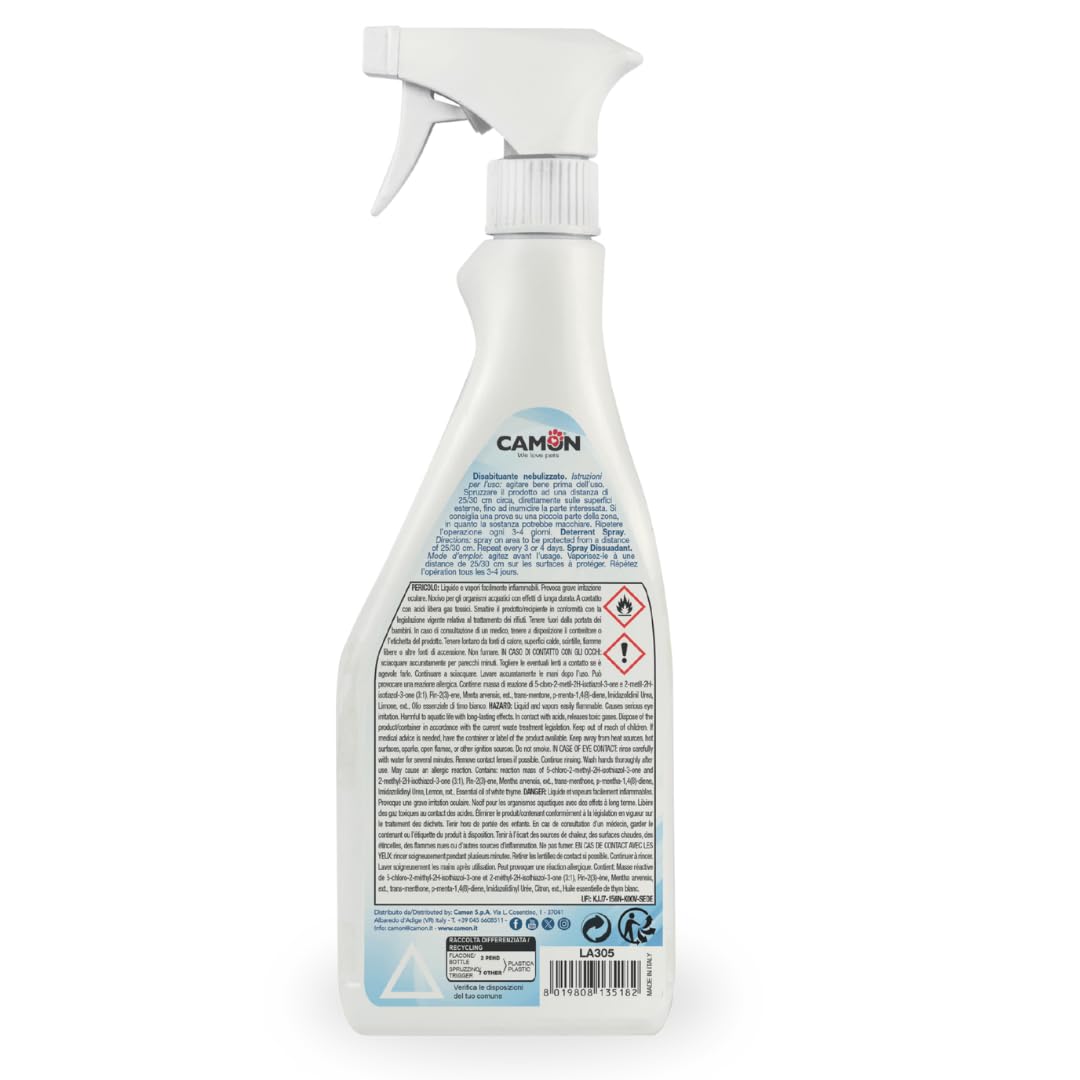CAMON | Disabituante Nebel 500ml, Repulsivo Educativo per Cani e Gatti, Sicuro per Animali e Ambiente