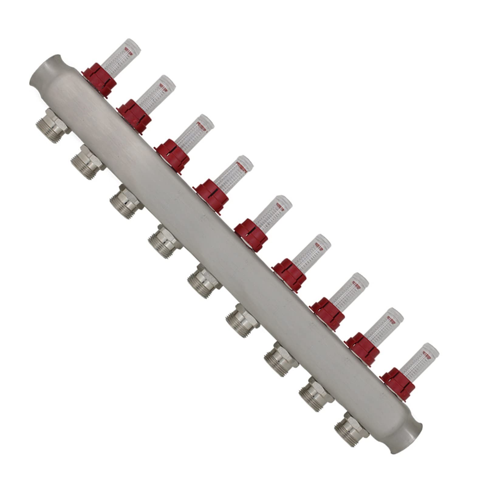 Ufh Colector de calefacción de agua por suelo radiante de 2 a 12 puertos con regulador de caudal para tubería multicapa Pex Joyous (tamaño: 5 puertos)