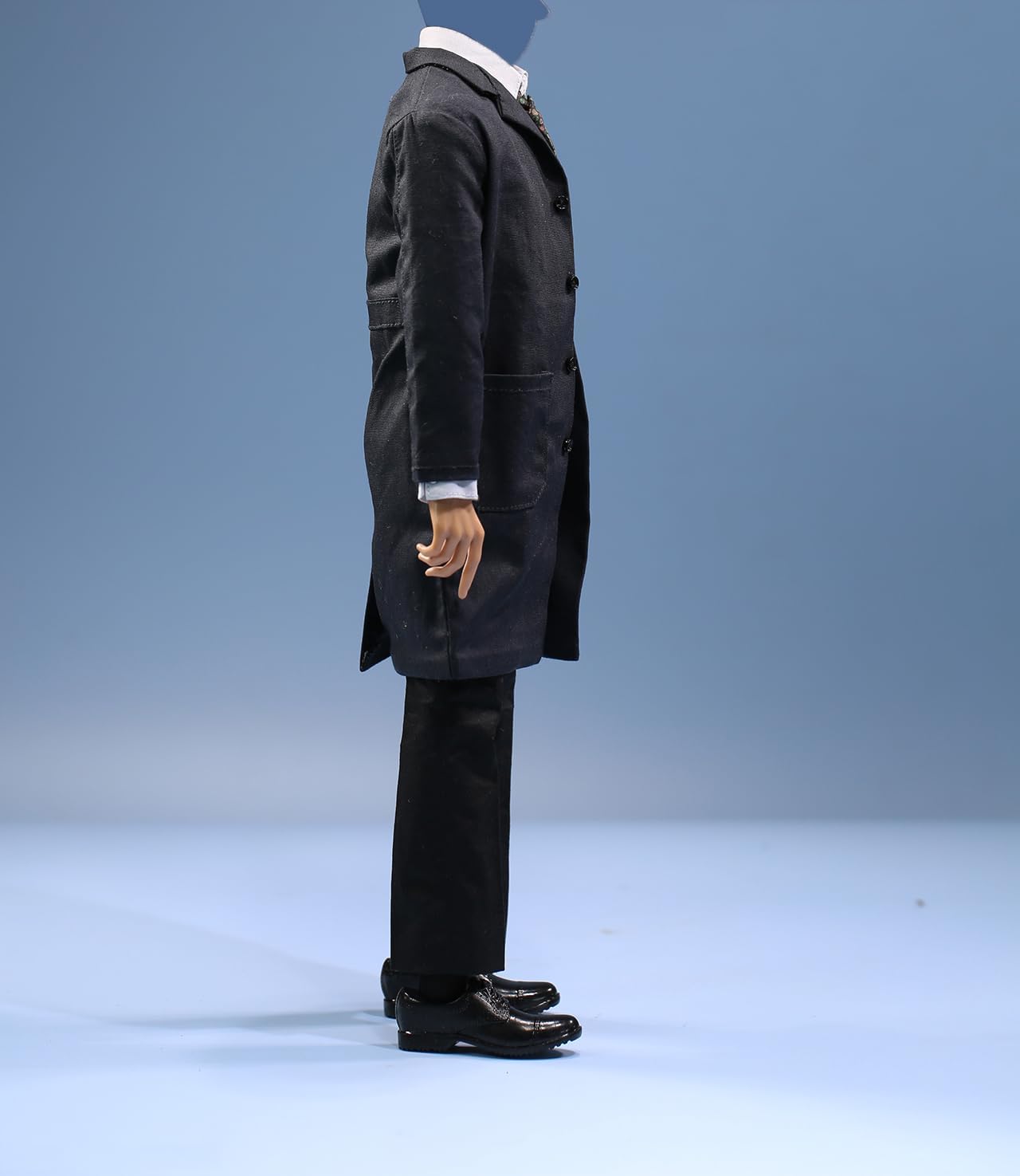 Fremego 1/6 Scale Male Clothes, Men's Long Suit Windbreaker Coat Shirt Pants Outfit Clothing for 12inch Male Action Figure Body (Gray Suit)