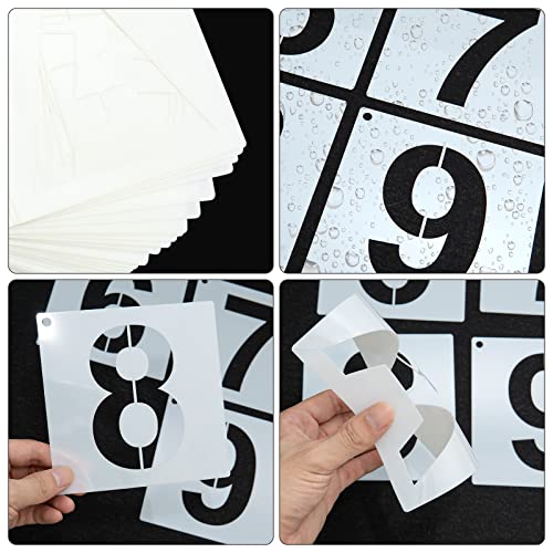 FRUHLING 36pcs Pochoirs de Lettres Réutilisables Pochoirs en Plastique pour Lettres de L'alphabet Pochoirs Alphabets 10cm Pochoirs Numéro pour Scrapbooking Peinture Bricolage Projets d'Art Scolaire - Image 5