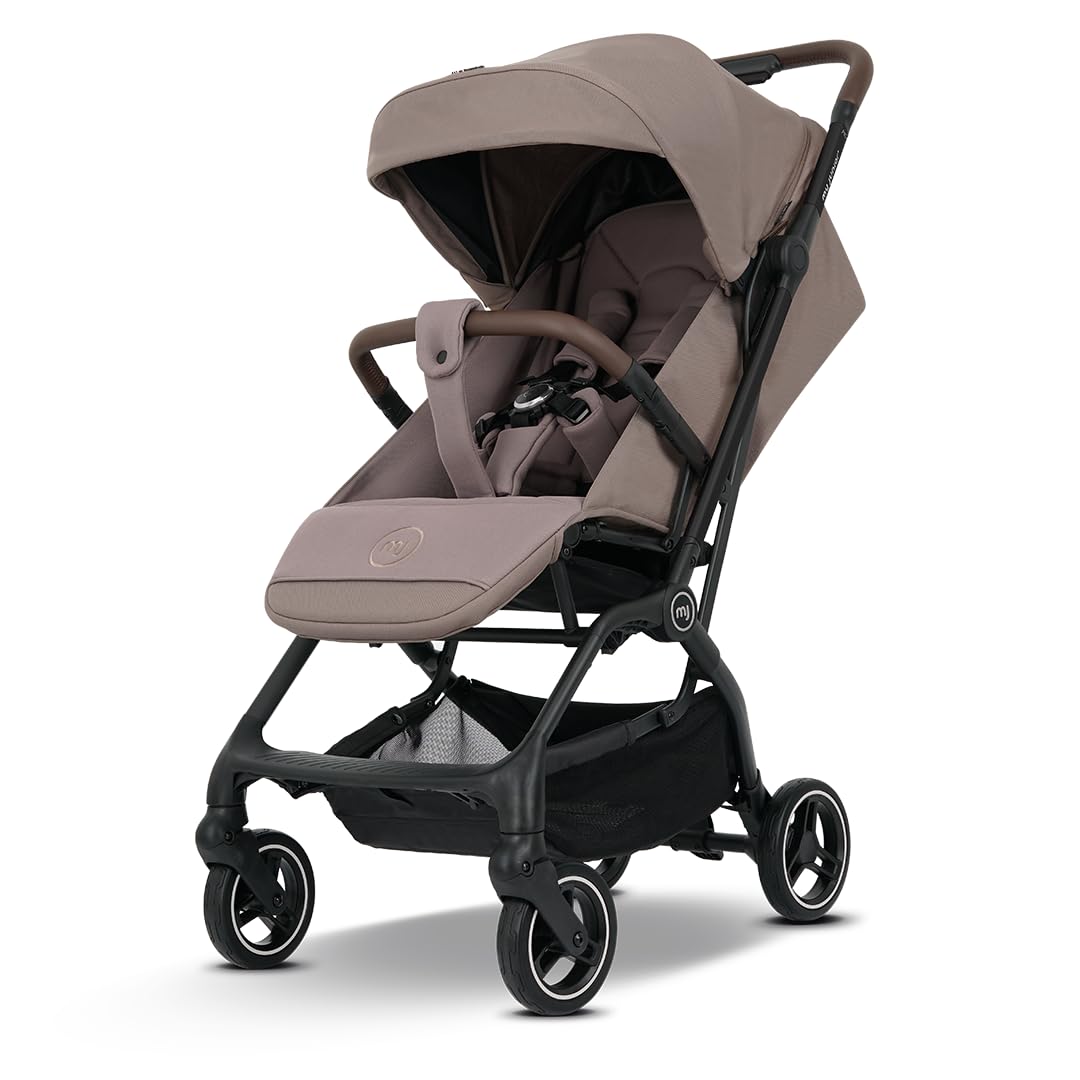 my junior® Buggy PICO³ | bis 22kg | Einhand AutoFold-Klappmechanismus | Ergonomische Liegeposition nach IGR e.V. | großes Sonnenverdeck UV50+ | Handgepäckmaß | 2 Belüftungsfenster Hazel - Black