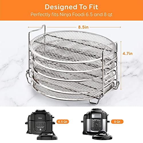 Lseqow Dehydrator Rack Dehydrator Stand,304 Stainless Steel Dehydrating Rack,Grill Stand Air Fryer Kompatibel mit Ninja Foodi Schnellkochtopf und Luftfritteuse,Einfache Einrichtung – Bild 7