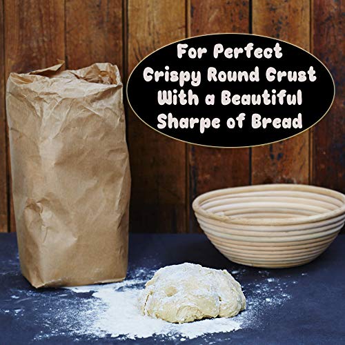 Banneton Bread Basket – Sourdough Proofing Set – Bread Bowl & Linen Liner Cloth + Lames – Rattan Basket No Smell – Bread Bag Included – 10” Brotform – for Homemade Bread - Thumbnail 7