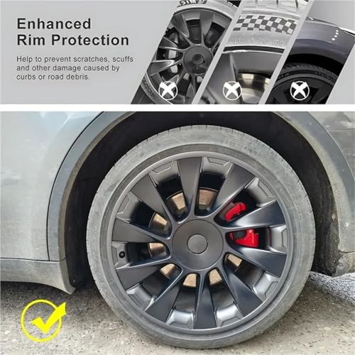 Cache-moyeux Tesla Model Y 20 pouces lot de 4 accessoires clipsables