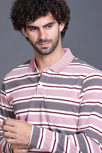 Image of Full Sleeve Polo T Shirt for Men Cotton with Pocket and Collar - Regular Fit Tshirt