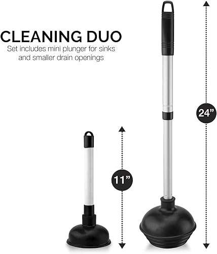 Miniatura 4 de NEIKO 60169A - Émbolo de inodoro  2 piezas  Mini-fregadero y émbolo de drenaje  Compacto  Diseño patentado en todos los ángulos  Mango telescópico