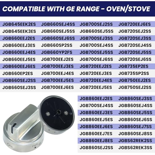 FULAIGE 5 Pack WB03X24818 Stainless Steel Stove Knob Replacement for AP5989029 PS11729081 100% Stainless Steel Stove Compatible with Burner Accessories, Cooktop Knobs, Oven Knobs