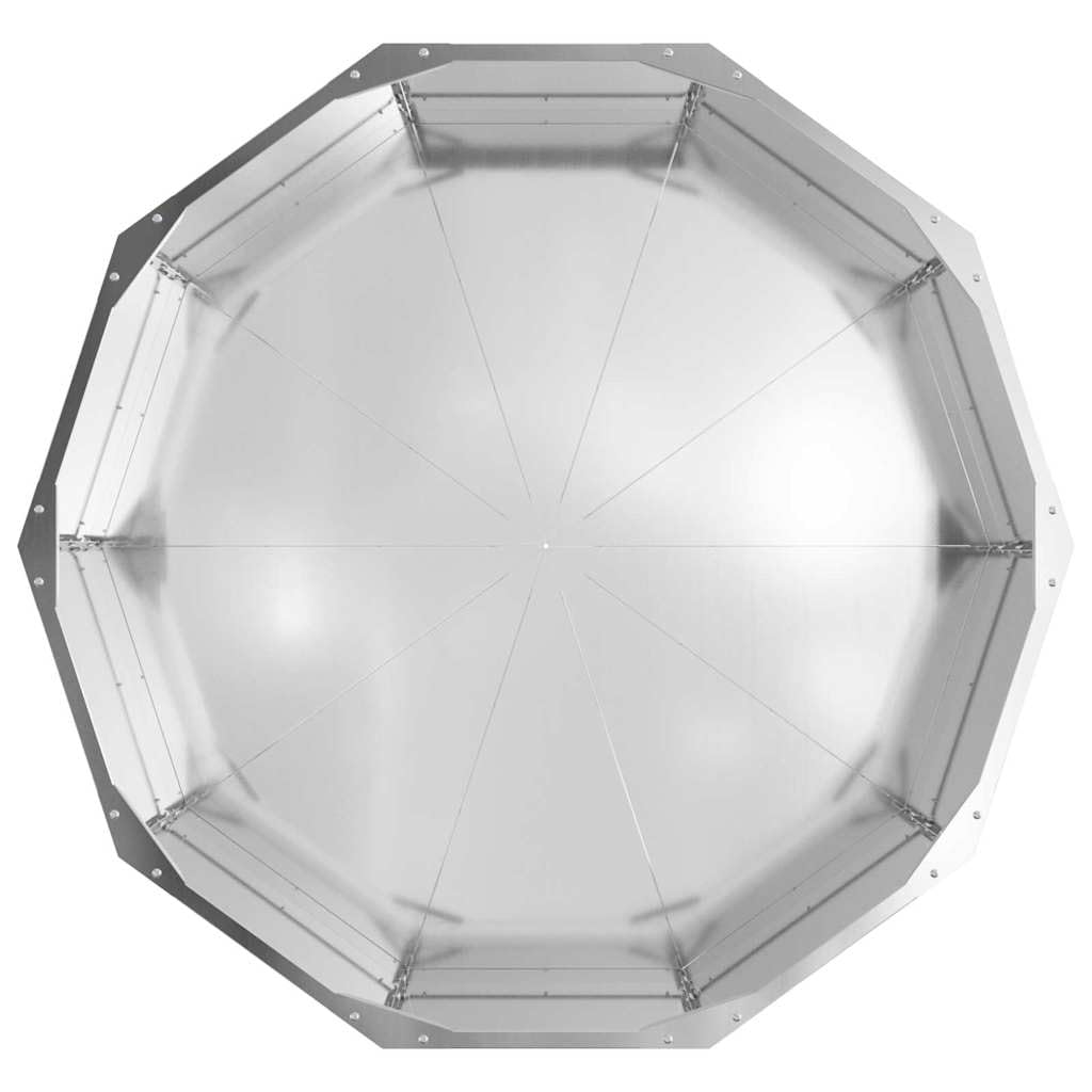 Macetero plateado de acero galvanizado de 90 x 90 x 35 cm, resistente, redondo, para jardín, terraza, balcón, con resistencia a las heladas y fácil montaje para cultivo de plantas