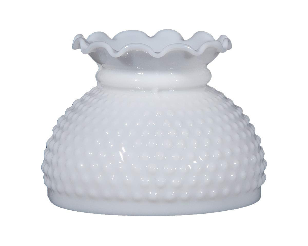 B&P Lamp® 6" Opal Glass Hobnail Design Student Shade