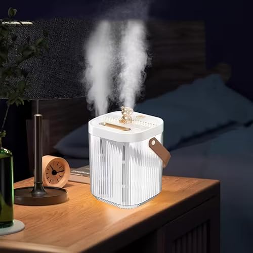 Large humidifier, 67.63 oz cool mist suitable for large spaces and top-fill design homes, colorful lights and timer - safe for all areas of your living environment,USB bedroom/home humidifier,White