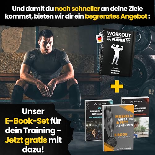 PEAK PULSE Workout Planer - Trainingstagebuch, Fitness Planer, Fitnesstagebuch, Notizbuch für Krafttraining, Bodybuilding, Hometraining, Training, Crossfit & Gym - A5 Hardcover, Premium Qualität