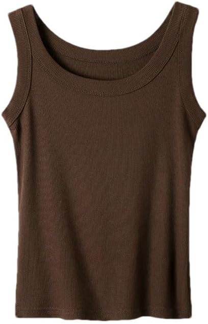 Hgvcfcv Women Camisole Solid Knit Round Neck Camis Casual Tank Tops