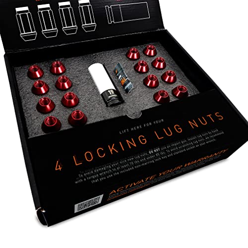 Image of Mishimoto Aluminum Locking Black Lug Nuts Set, M12x1.25, 20 Pieces