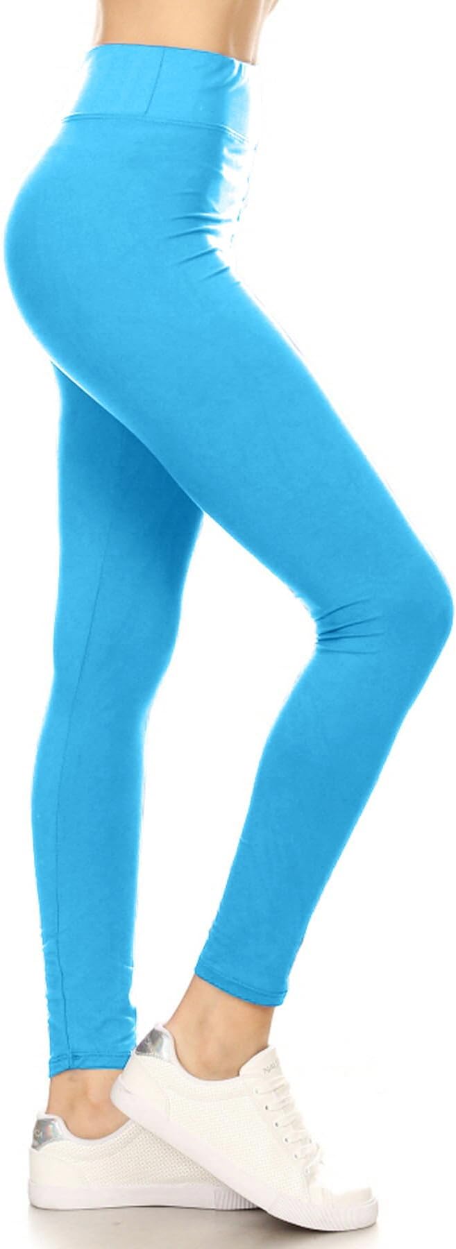 High Waisted Leggings for Women Buttery Smooth & Soft Women's Solid Yoga - Reg, Plus, 1X3X, 3X5X