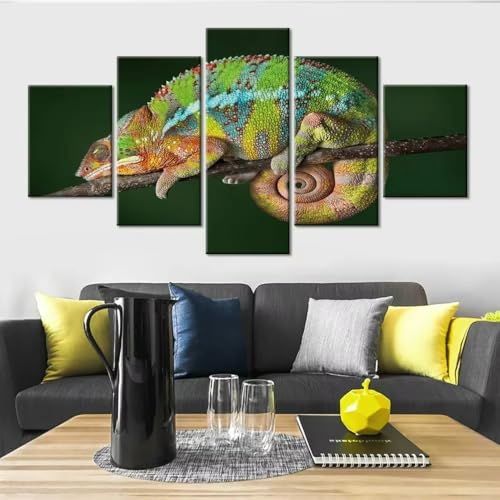 Cadre décoration murale caméléon coloré pour sublimer une maison moderne