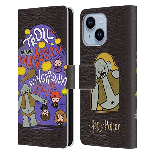 Étui Harry Potter iPhone 14 Plus en cuir avec fentes pour cartes - Head Case Designs