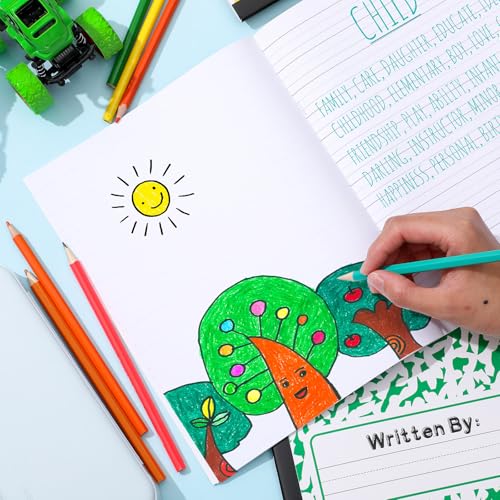 Henoyso Caderno de composição primária, 12 peças, K-2, diário primário, 24 x 19 cm, livros em branco