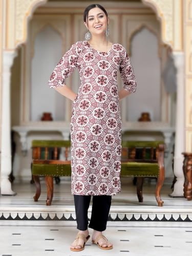 Image of Tee Projekt Versatile Crepe Kurti & Pant Set for Women Printed Kurta Set