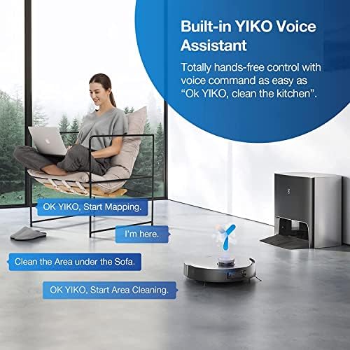 ECOVACS DEEBOT X1 OMNI Robot Vacuum Cleaner, Auto Mop Washing/Hot Air Drying/Water Refilling/Auto-Emptying, 260 min, 3875 sqft, Dual Mops, 3D Maps, Live Monitoring & Video Call, YIKO Voice Interaction