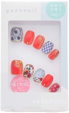 Amazon ゆずネイル 18 冬 成人式ネイル 331 バーミリオン ネイルチップ10枚 ゆずネイル ビューティー 通販