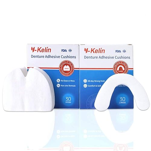 Miniatura 1 de Y-Kelin Cojín adhesivo para dentadura inferior con 30 almohadillas paquete de 2