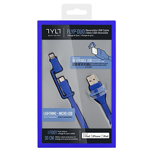 Tylt Flyp-Duo Reversible Usb Cable - 1M - Blue #TOP6
