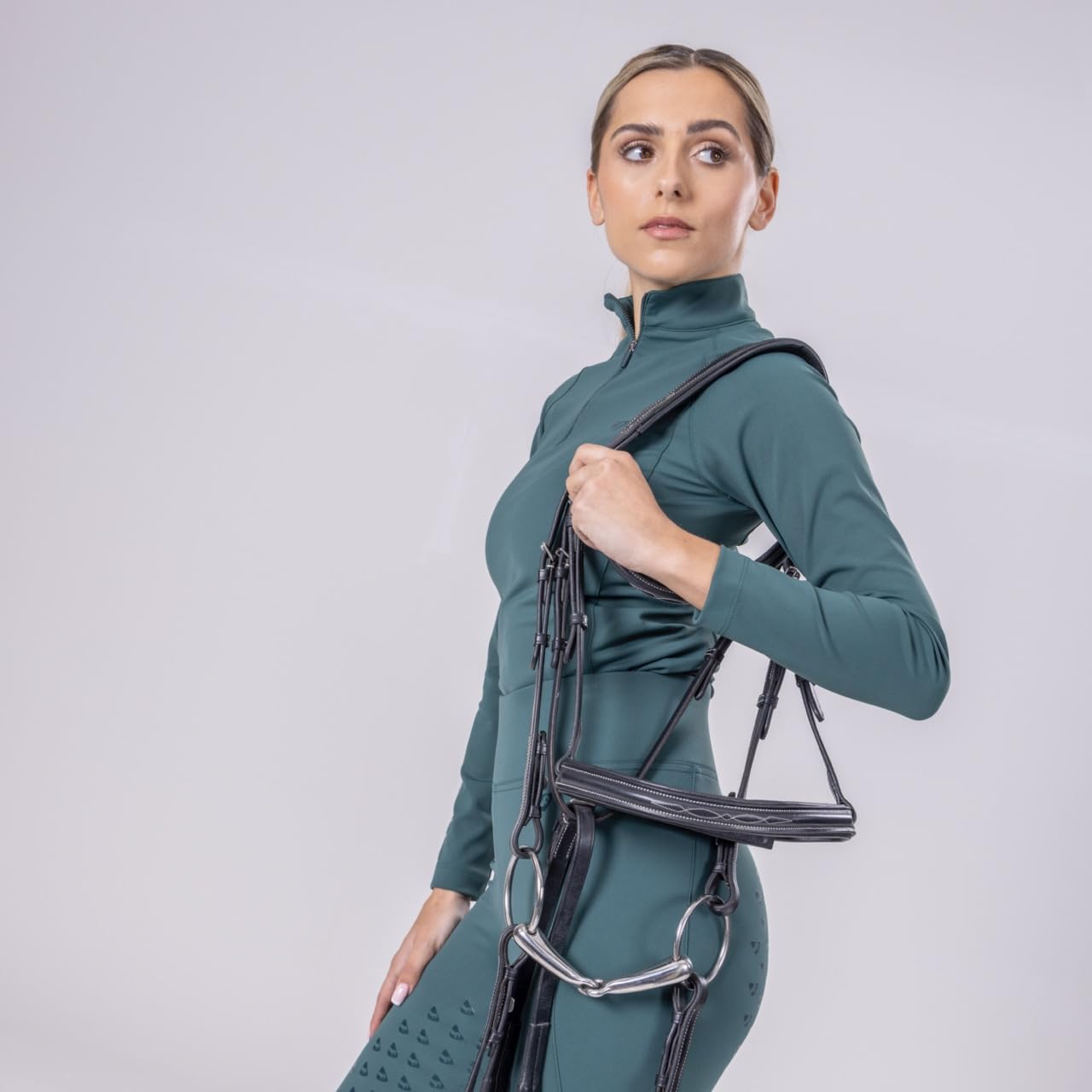 Aubrion Eltar Maglietta di Base Cerniera ad Un Quarto Donna (XS) (Verde)